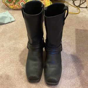 Roadwolf Black Leather Boots
